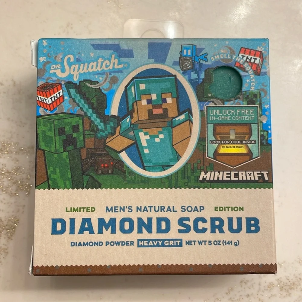 Dr. Squatch soap limited‎ edition diamond scrub heavy grit Minecraft soap USA